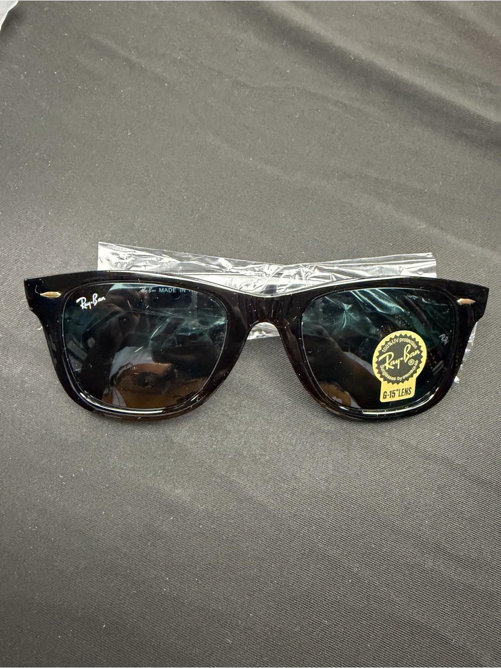 Ray-Ban Black Wayfarer-Style Sunglasses with Dark Lenses